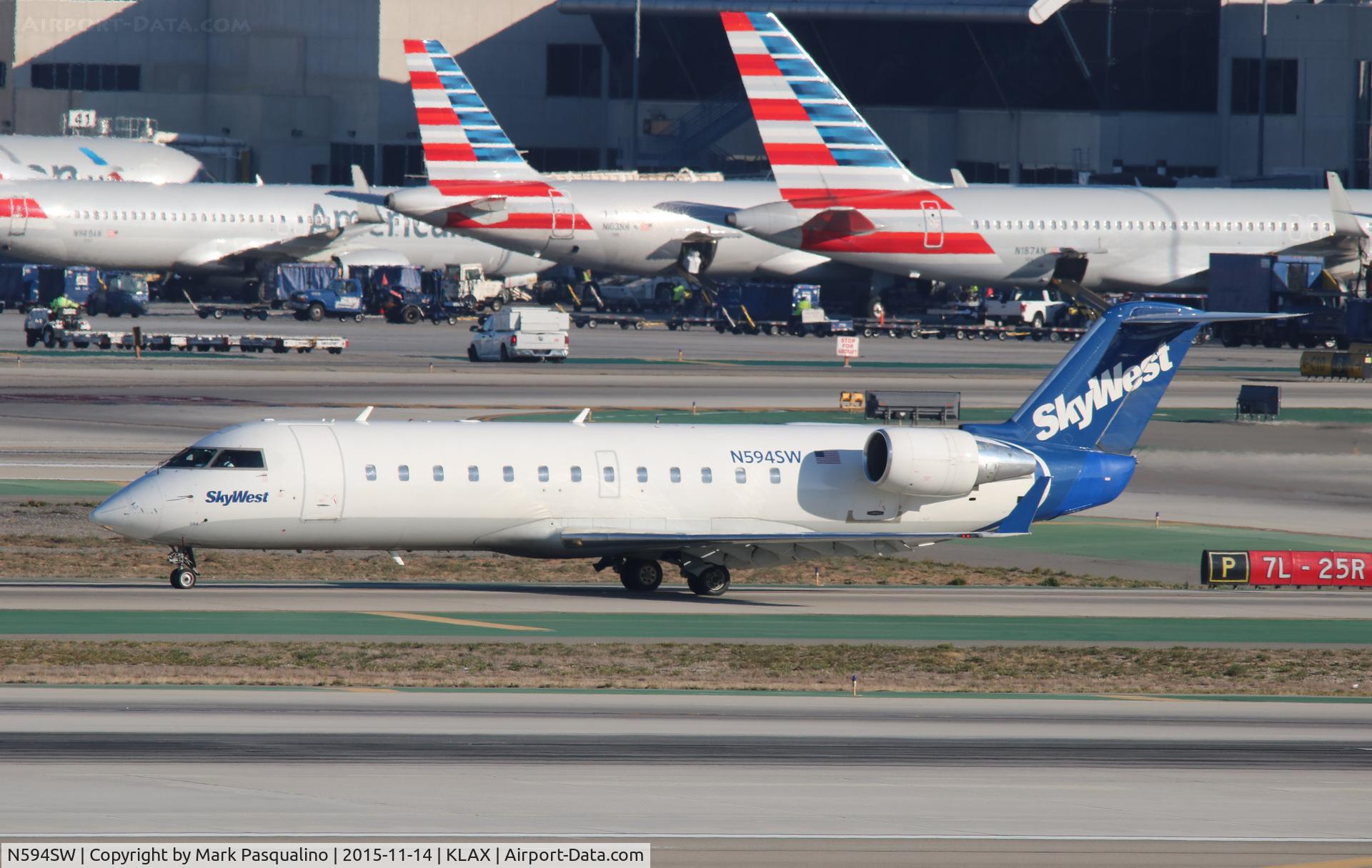N594SW, 1999 Bombardier CRJ-100ER (CL-600-2B19) C/N 7285, CL-600-2B19