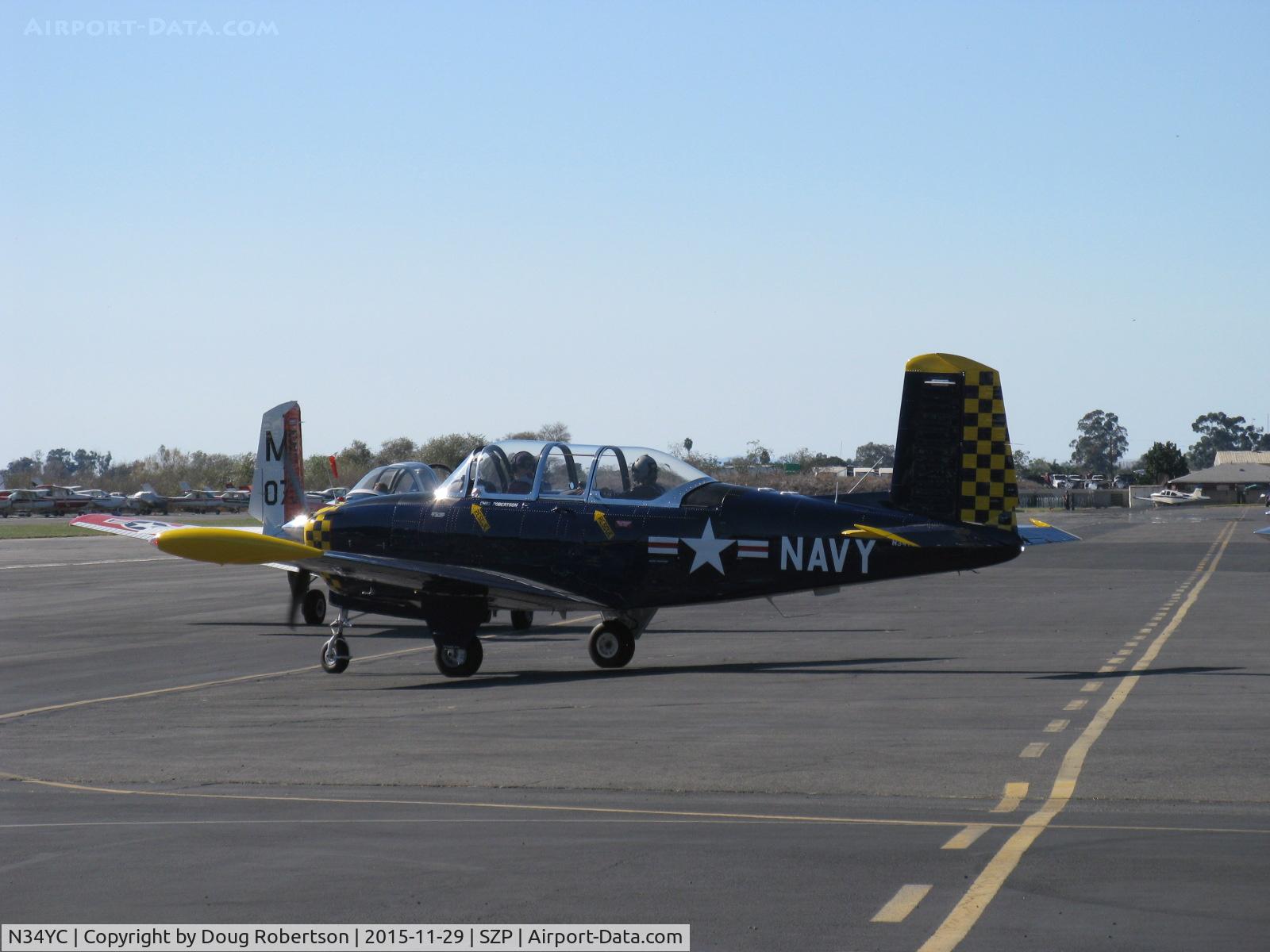 N34YC, Beech T-34A Mentor Mentor C/N G-810, Beech A45 MENTOR, Continental IO-520 285 Hp, taxi to Rwy 04 from transient line