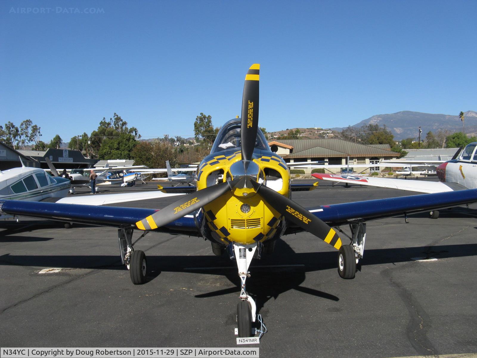 N34YC, Beech T-34A Mentor Mentor C/N G-810, Beech A45 MENTOR, Continental IO-520 285 hp upgrade, three-blade CS prop