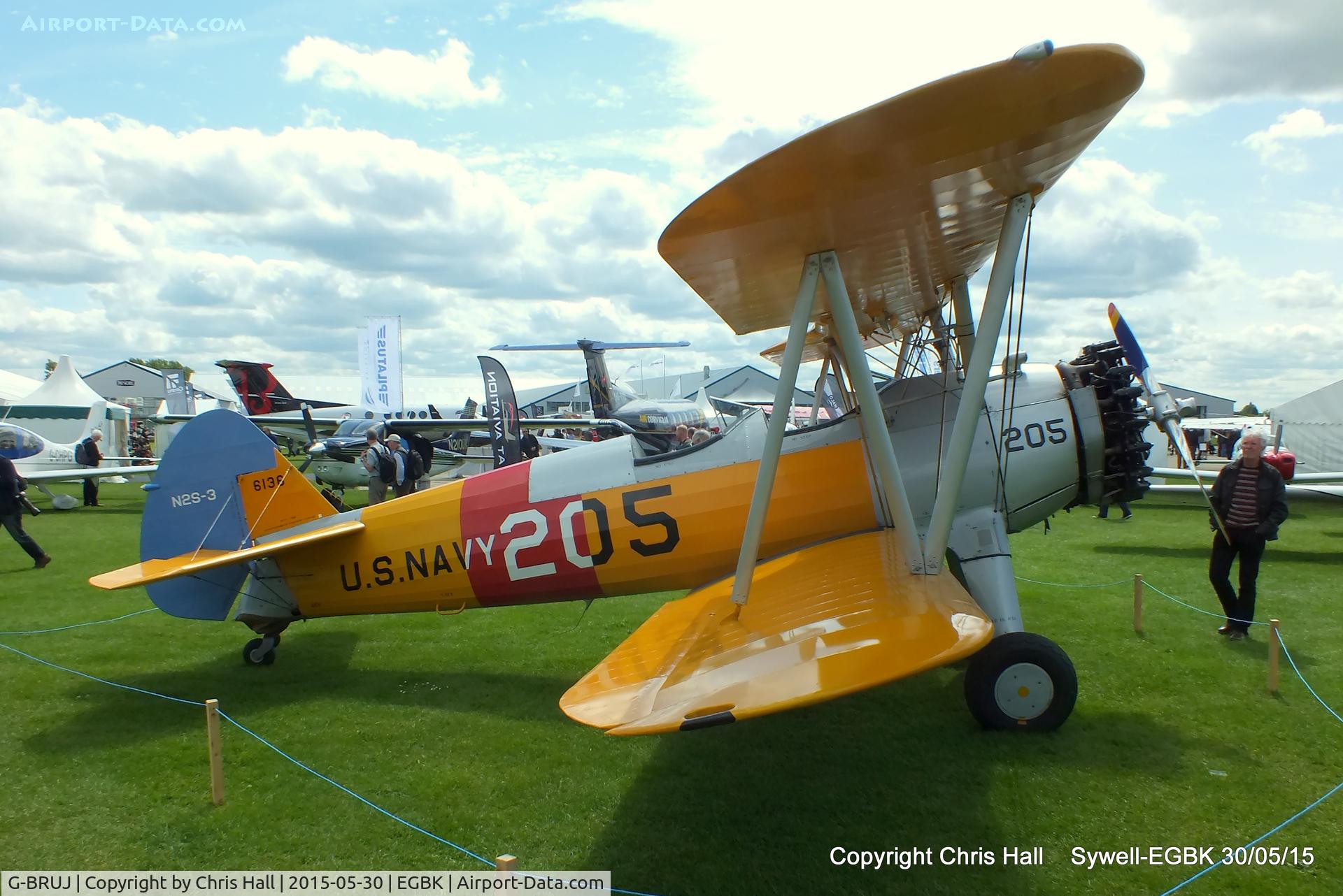 G-BRUJ, 1942 Boeing A75N1(PT17) C/N 75-4299, at Aeroexpo 2015