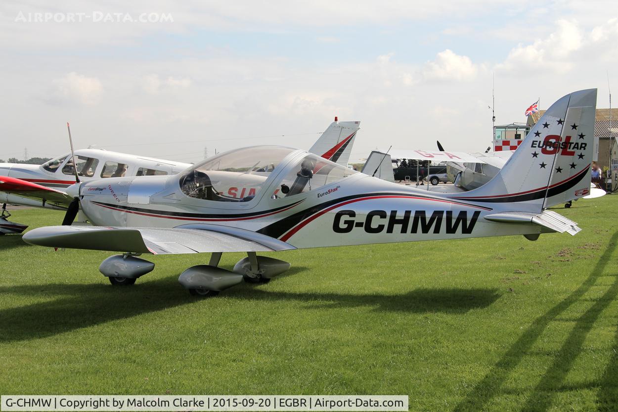 G-CHMW, 2013 Aerotechnik EV-97 Eurostar SL C/N LAA 315B-15158, Aerotechnik EV-97 Eurostar SL at The Real Aeroplane Club's Helicopter Fly-In, Breighton Airfield, September 20th 2015.