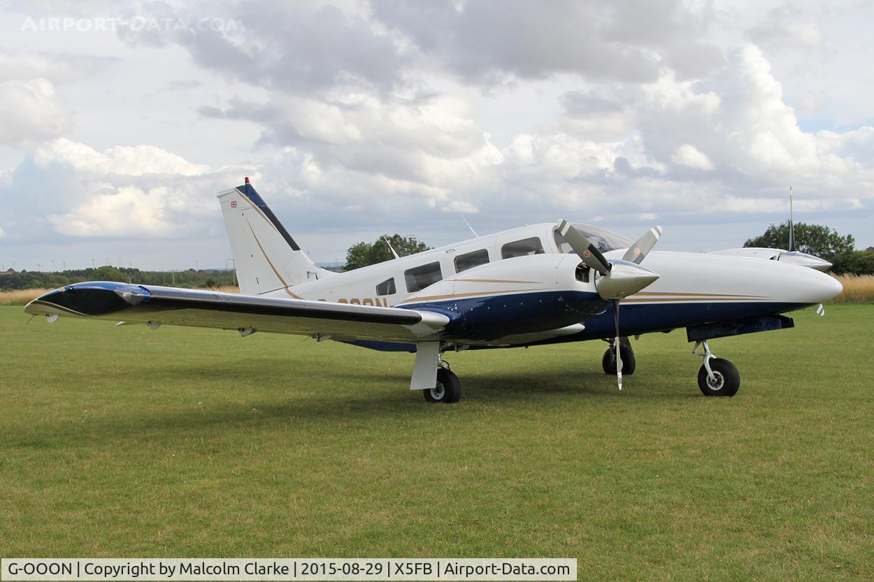 G-OOON, 1982 Piper PA-34-220T Seneca III C/N 34-8533024, Piper PA-34-220T Seneca III at Fishburn Airfield, August 29th 2015.