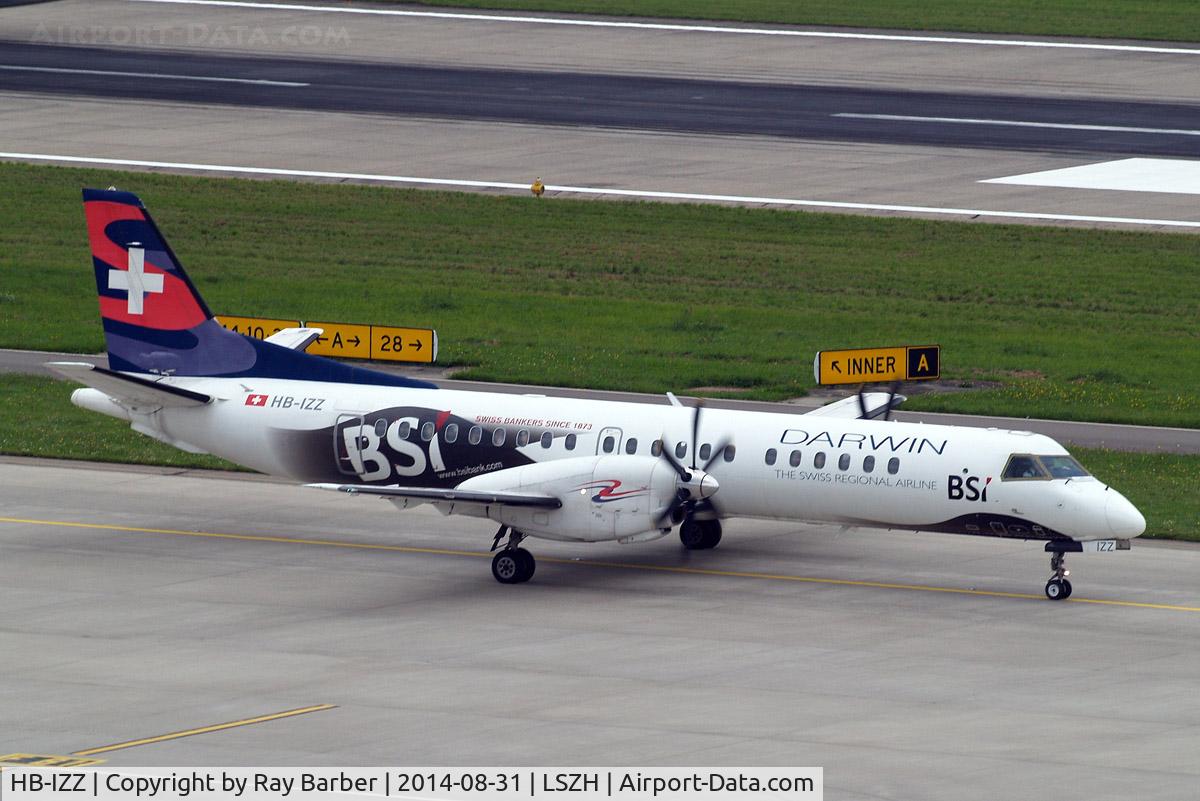 HB-IZZ, 1997 Saab 2000 C/N 2000-048, SAAB 2000 [048] (Darwin Airline) Zurich~HB 31/08/2014