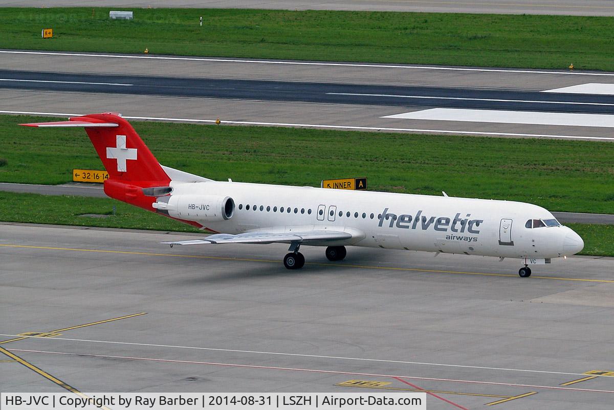 HB-JVC, 1994 Fokker 100 (F-28-0100) C/N 11501, Fokker F-100 [11501] (Helvetic Airways) Zurich~HB 31/08/14