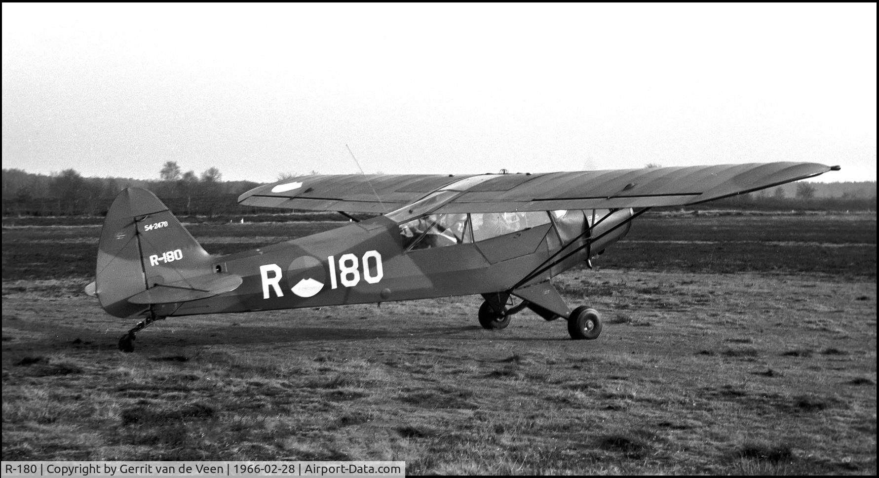 R-180, 1954 Piper L-21B Super Cub (PA-18-135) C/N 18-3870, The 54-2470 at Ermelo LAS, written off 10-06-1969