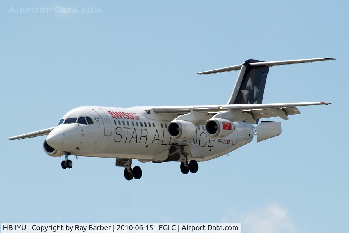 HB-IYU, 2000 British Aerospace Avro 146-RJ100 C/N E3379, British Aerospace BAe 146-RJ100 [E3379] (Swiss European Air Lines) London-City~G 15/06/2010