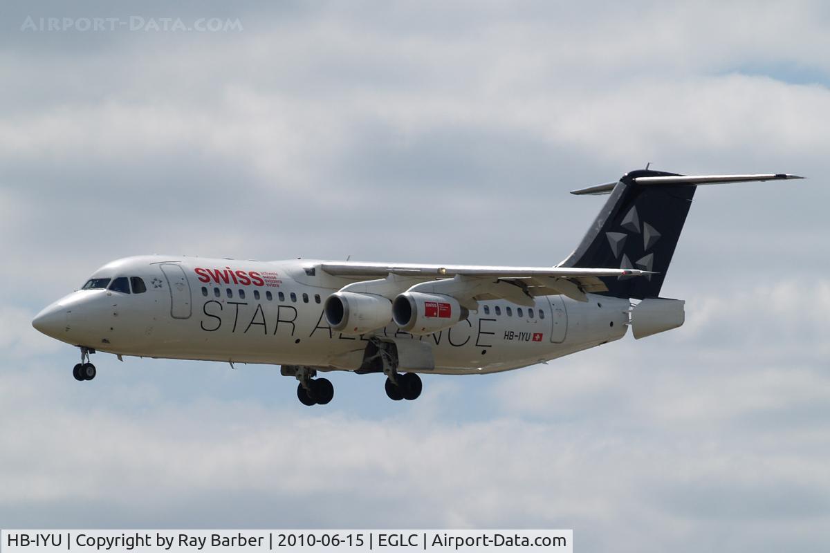 HB-IYU, 2000 British Aerospace Avro 146-RJ100 C/N E3379, British Aerospace BAe 146-RJ100 [E3379] (Swiss European Air Lines) London-City~G 15/06/2010
