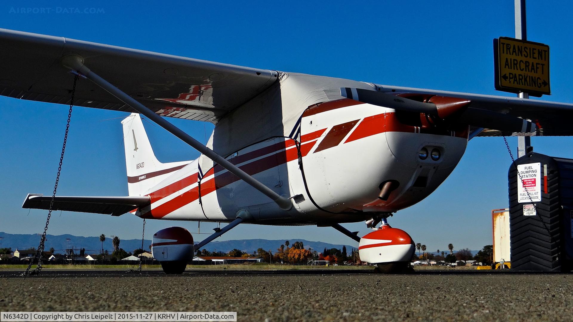 N6342D, 1979 Cessna 172N C/N 17272728, California-based 1979 Cessna 172N parked on the visitor's ramp at Reid Hillview Airport, San Jose, CA.
