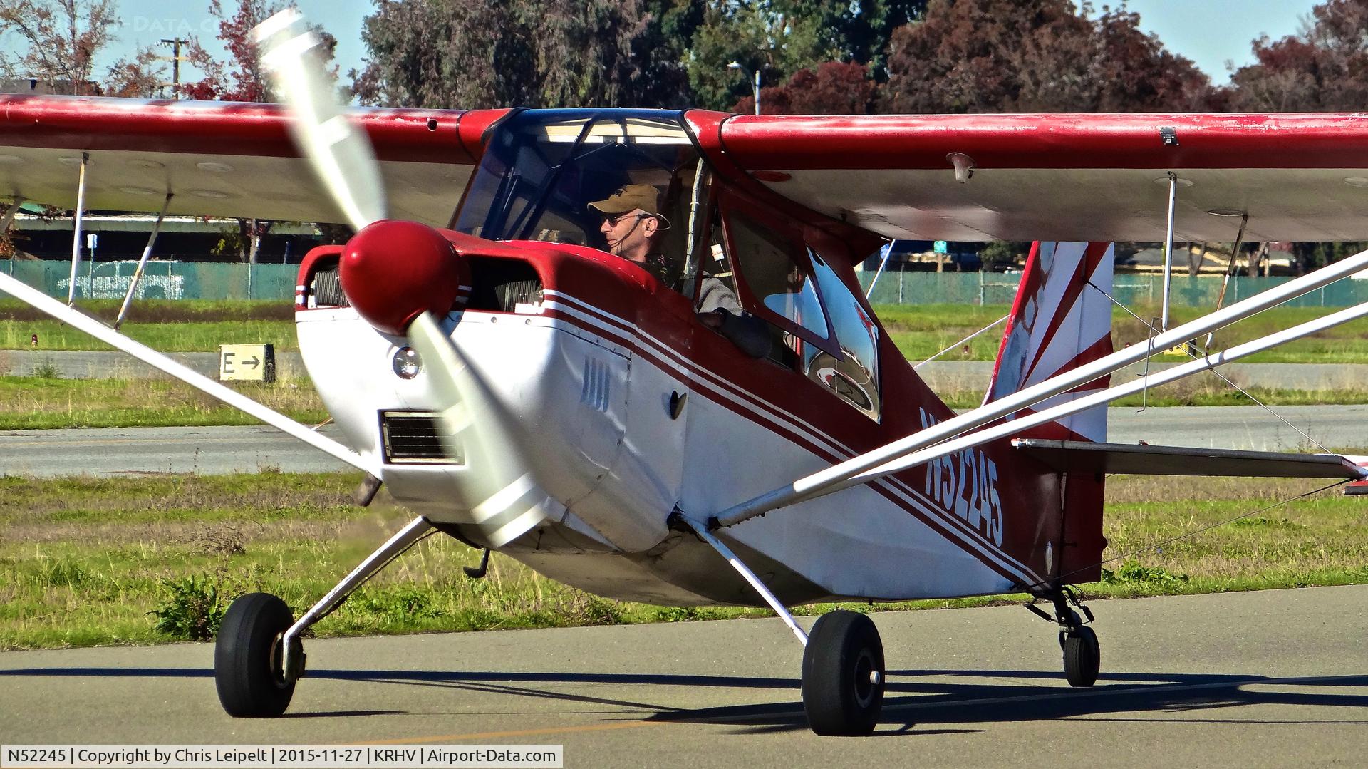 N52245, 1975 Bellanca 8KCAB Decathlon C/N 164-75, Locally-based 1975 Bellanca 8KCAB taxing out for departure at Reid Hillview Airport, San Jose, CA.