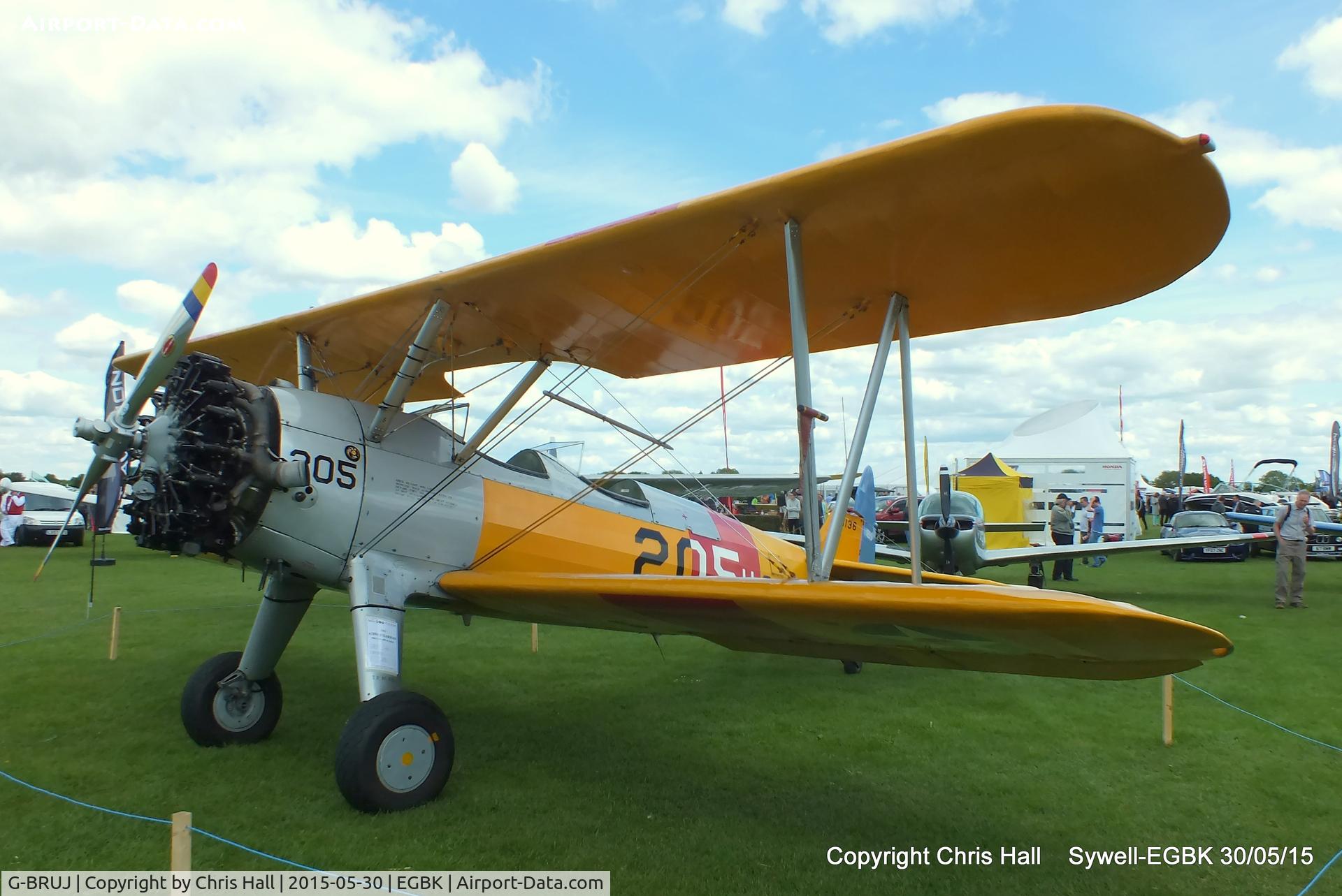 G-BRUJ, 1942 Boeing A75N1(PT17) C/N 75-4299, at Aeroexpo 2015