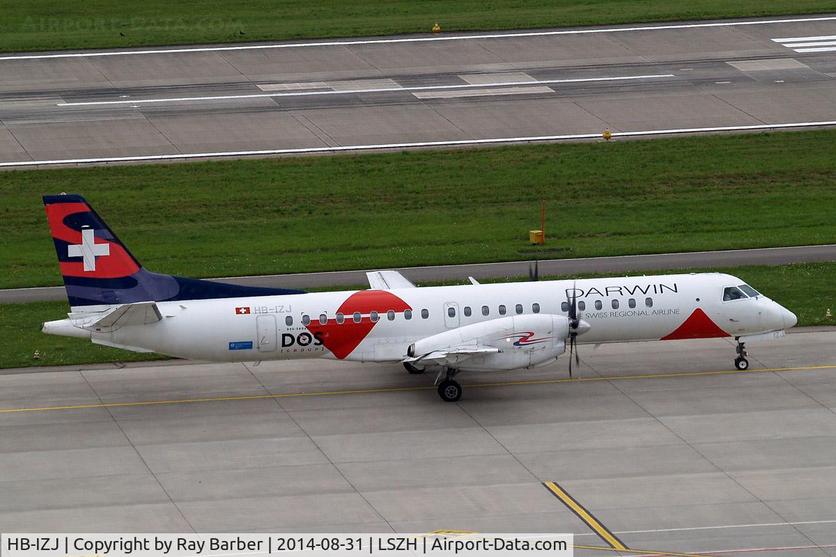 HB-IZJ, 1995 Saab 2000 C/N 2000-015, SAAB 2000 [015] (Darwin Airlines) Zurich~HB 31/08/2014