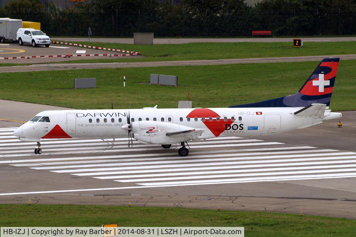 HB-IZJ, 1995 Saab 2000 C/N 2000-015, SAAB 2000 [015] (Darwin Airlines) Zurich~HB 31/08/2014