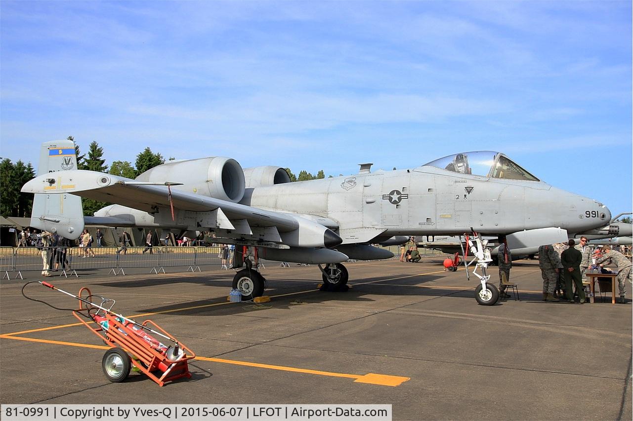 81-0991, 1981 Fairchild Republic A-10C Thunderbolt II C/N A10-0686, Fairchild Republic A-10C Thunderbolt II, Static display, Tours-St Symphorien Air Base 705 (LFOT-TUF) Open day 2015