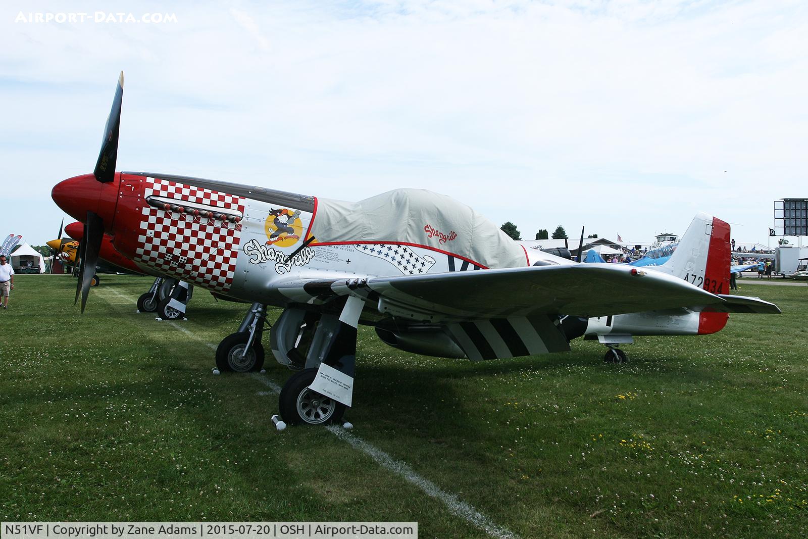 N51VF, 1945 North American F-51D Mustang C/N 45-11553, 2015 EAA AirVenture - Oshkosh, Wisconsin