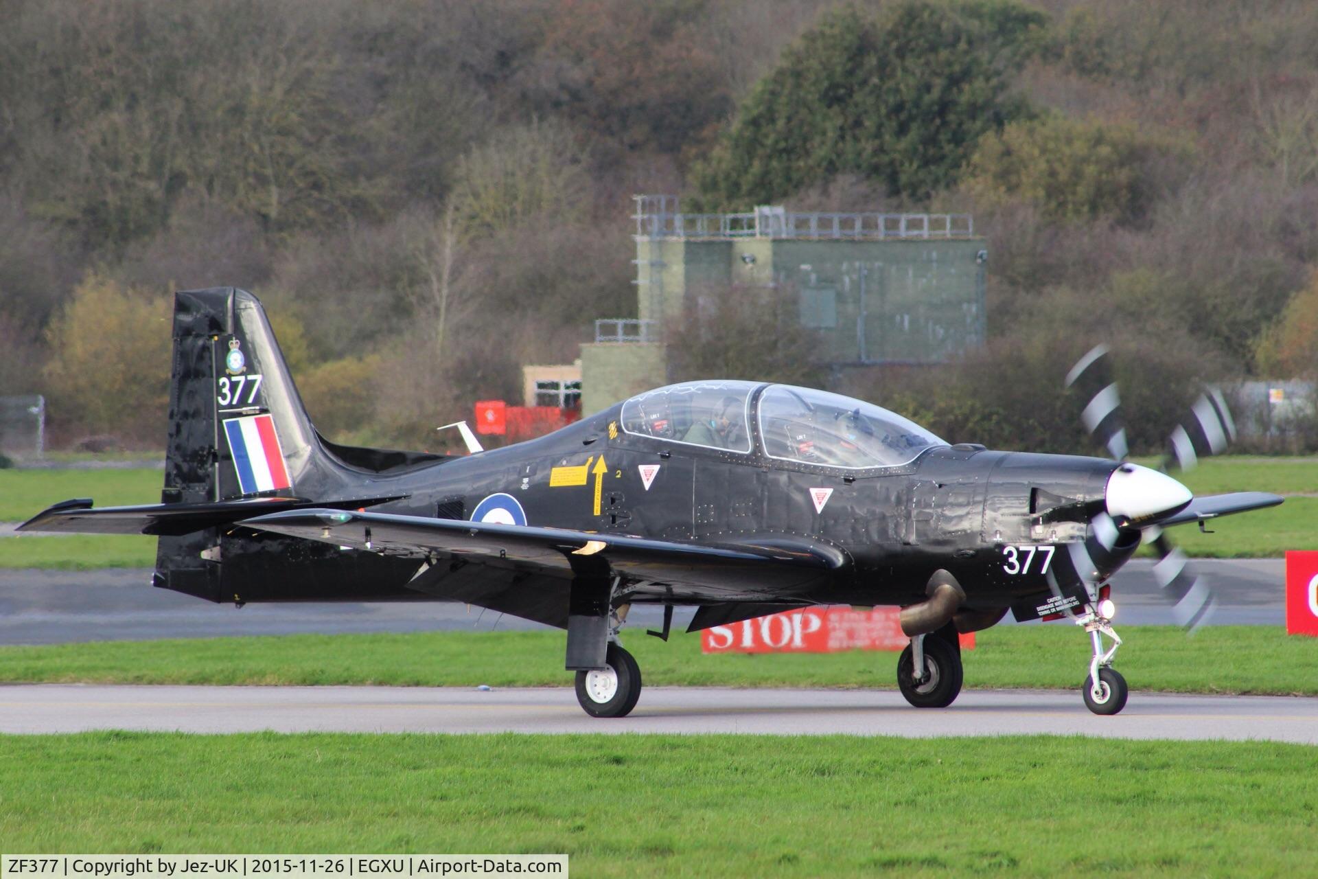ZF377, 1992 Short S-312 Tucano T1 C/N S120/T91, taxi-in from runway 04,