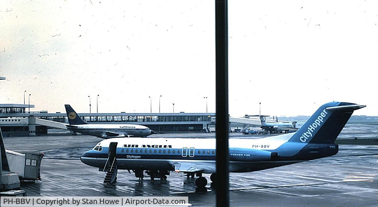 PH-BBV, 1977 Fokker F-28-4000 Fellowship C/N 11127, Amsterdam, July 1979.