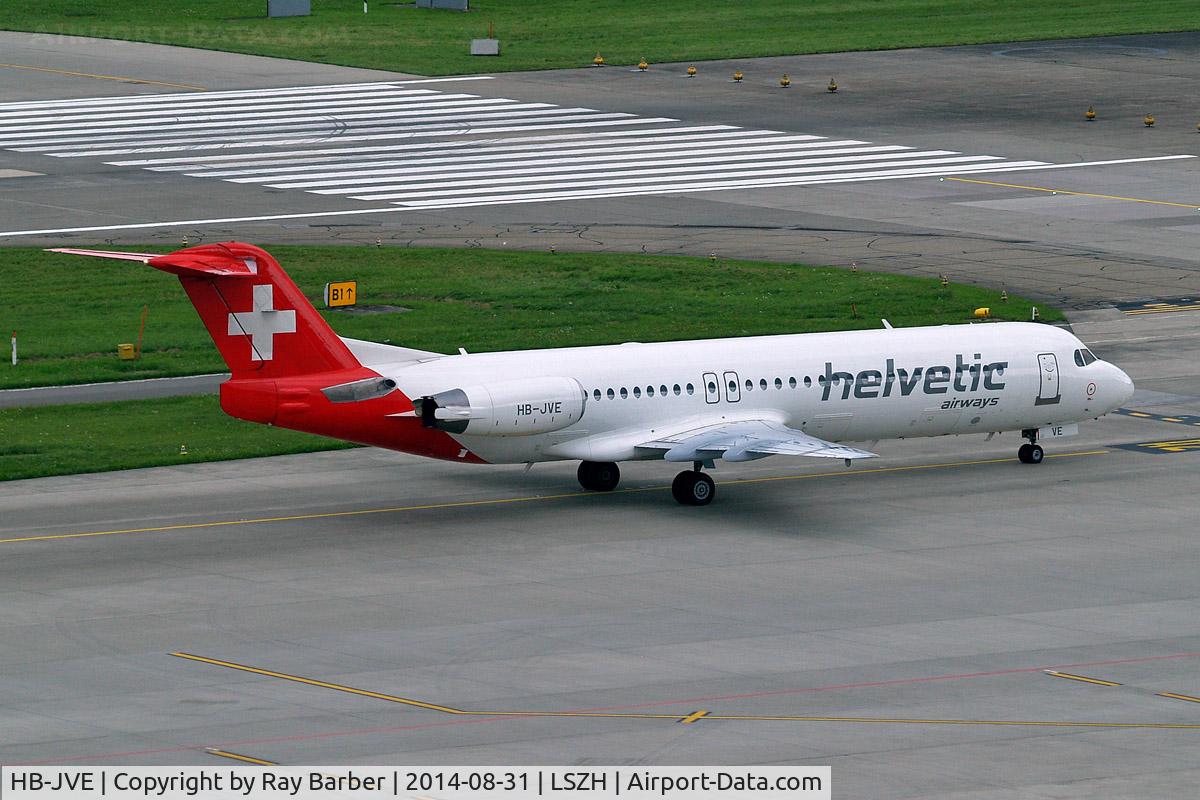 HB-JVE, 1993 Fokker 100 (F-28-0100) C/N 11459, Fokker F-100 [11459] (Helvetic Airways) Zurich~HB 31/08/2014