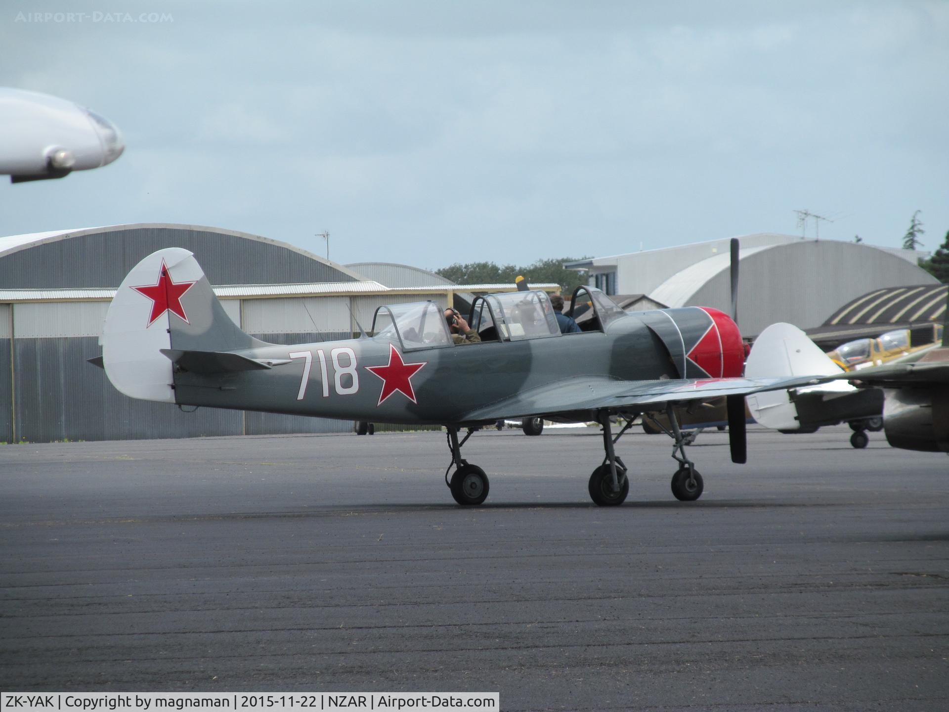 ZK-YAK, Yakovlev Yak-52 C/N 9712002, on warbird apron - ardmore