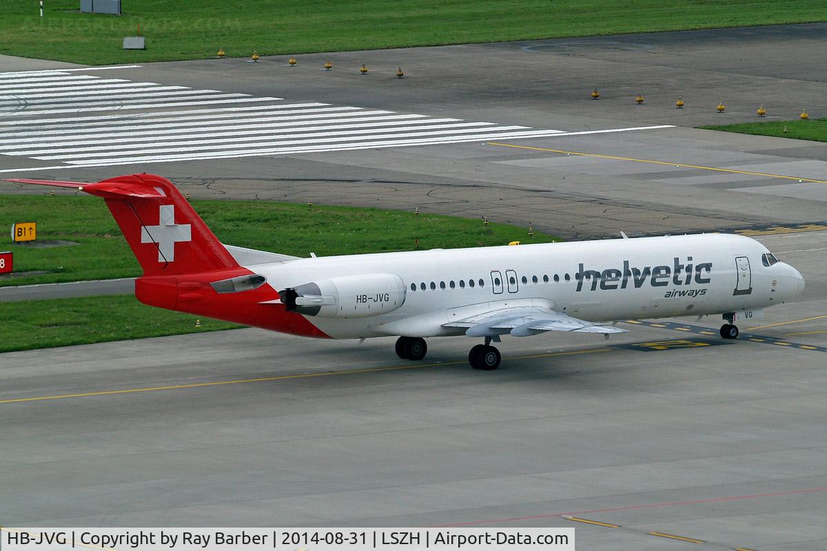 HB-JVG, 1993 Fokker 100 (F-28-0100) C/N 11478, Fokker F-100 [11478] (Helvetic Airways) Zurich~HB 31/08/2014