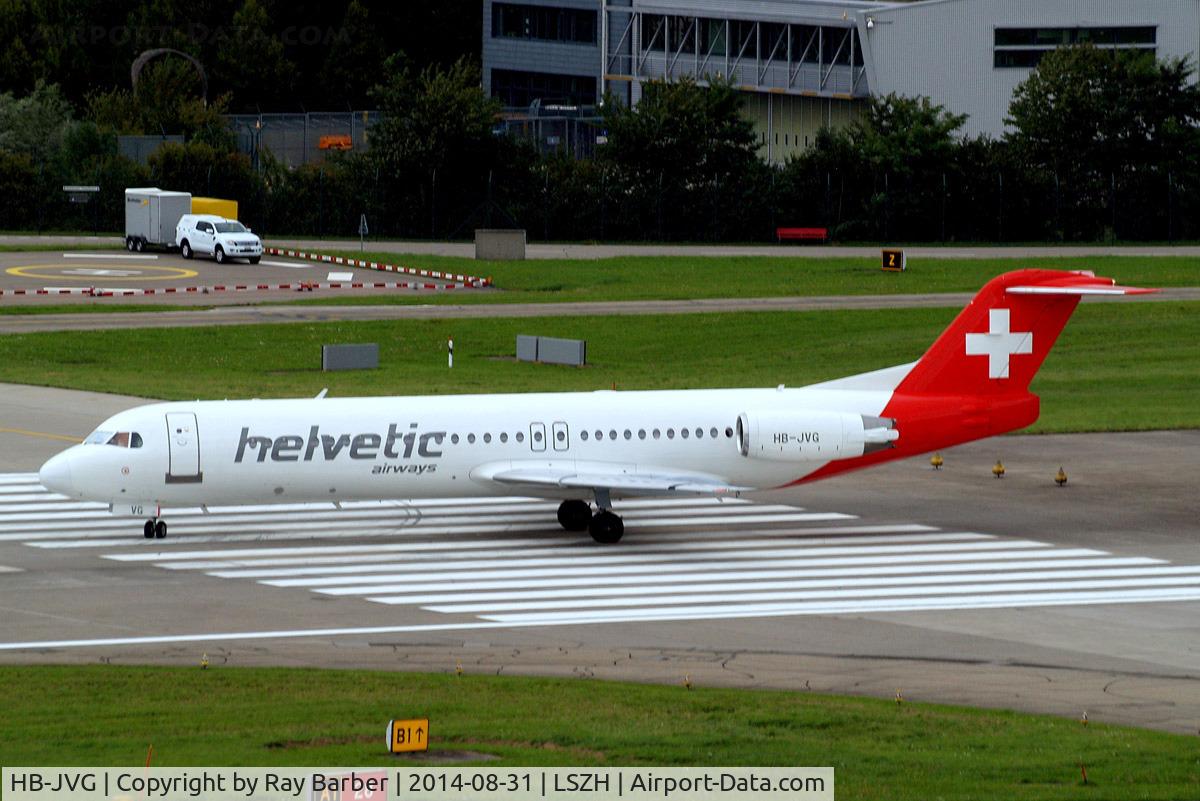 HB-JVG, 1993 Fokker 100 (F-28-0100) C/N 11478, Fokker F-100 [11478] (Helvetic Airways) Zurich~HB 31/08/2014