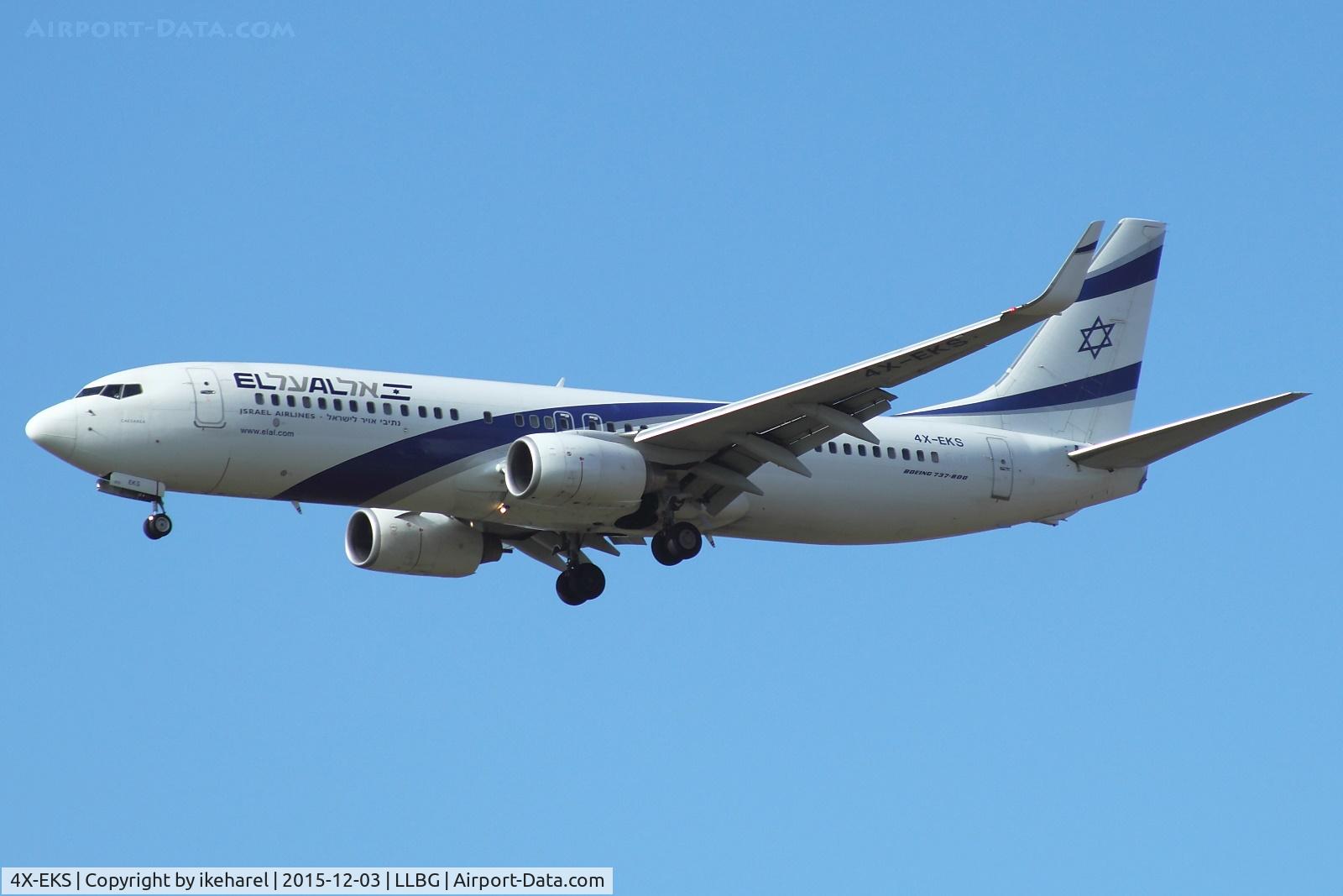 4X-EKS, 2008 Boeing 737-8HX C/N 36433, Flight from Bucharest on final to runway 21.