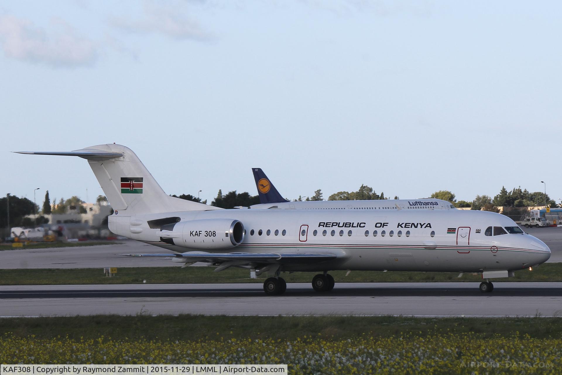 KAF308, 1995 Fokker 70 (F-28-0070) C/N 11557, Fokker70 KAF308 Government of Kenya