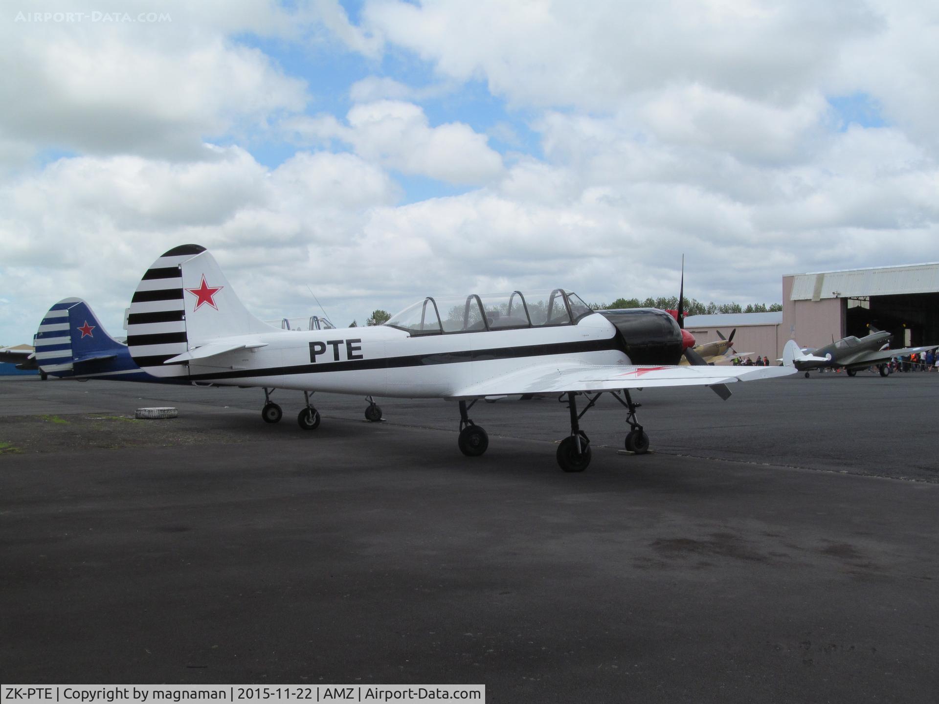 ZK-PTE, Yakovlev Yak-52 C/N 9010311, at ardmore