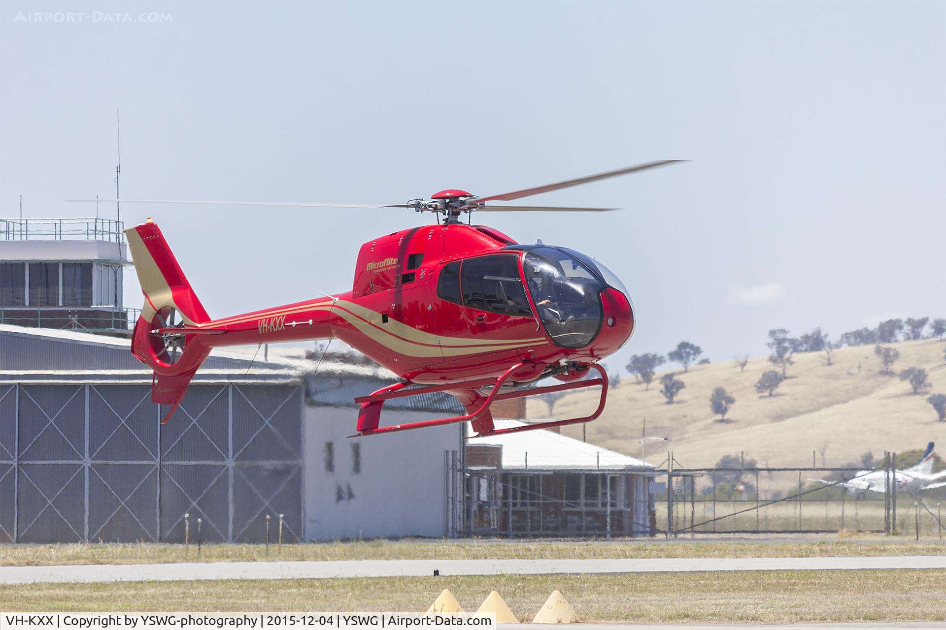 VH-KXX, 2008 Eurocopter EC-120B Colibri C/N 1526, Microflite Helicopter Services (VH-KXX) Eurocopter EC-120B Colibri taxiing at Wagga Wagga Airport.