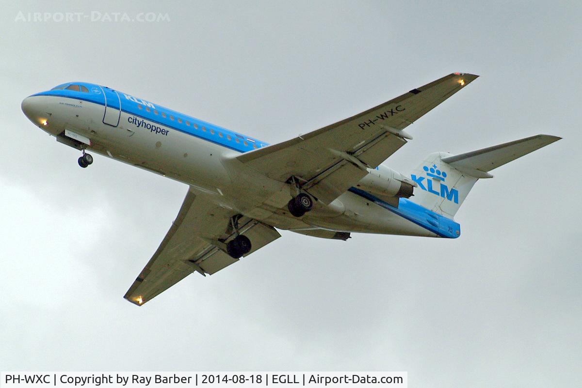 PH-WXC, 1996 Fokker 70 (F-28-0070) C/N 11574, Fokker F-70 [11574] (KLM cityhopper) Home~G 18/08/2014. On approach 27R.