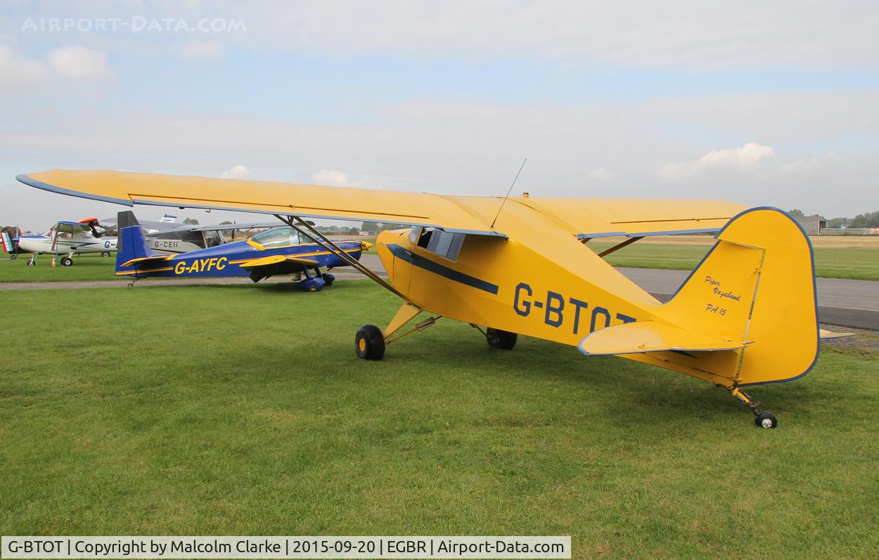 G-BTOT, 1955 Piper PA-15 Vagabond Vagabond C/N 15-60, Piper PA-15 Vagabond at The Real Aeroplane Company's Helicopter Fly-In, Breighton Airfield, September 20th 2015.