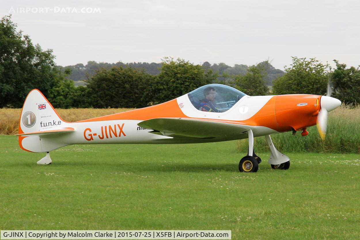 G-JINX, 2013 Silence Twister C/N LAA 329-15102, Silence Twister, one of the the Twister Aerobatics Team duo, taxies out for take off to perform at The 2015 Sunderland Air Show. Fishburn Airfield, July 25th 2015.