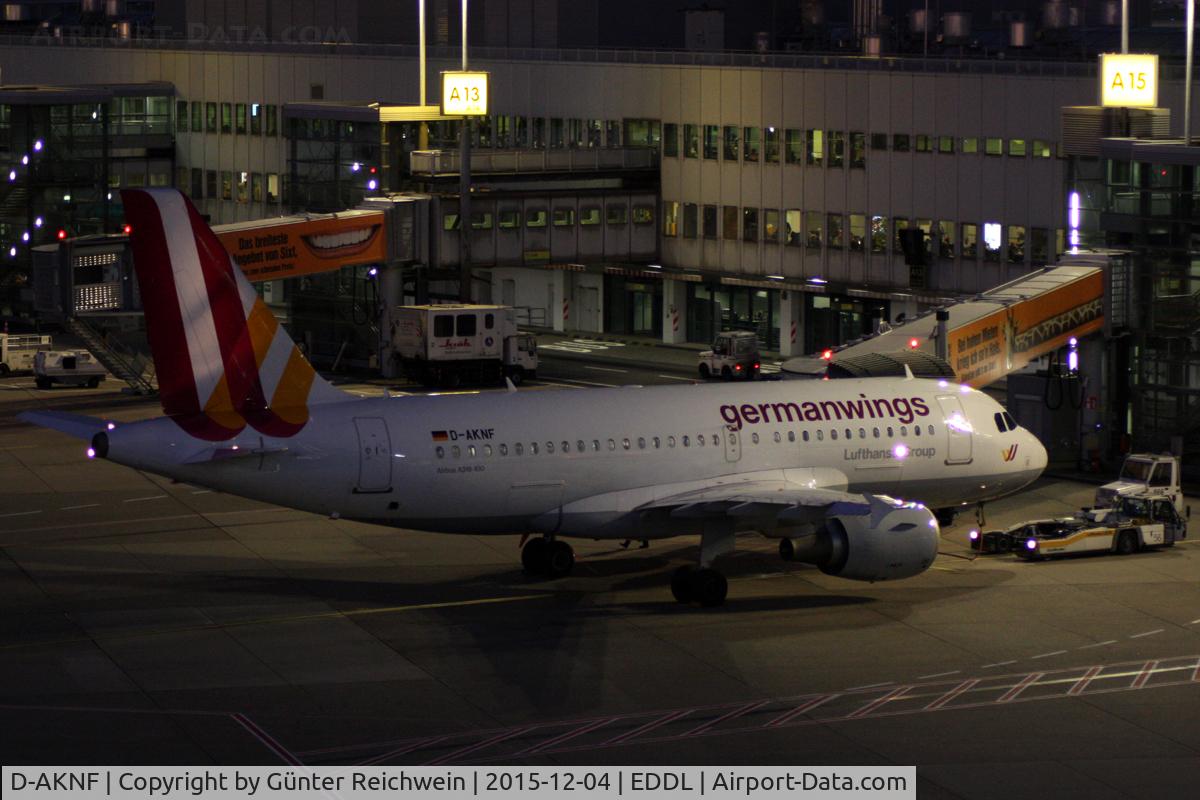 D-AKNF, 1997 Airbus A319-112 C/N 0646, Ready for push back into the night