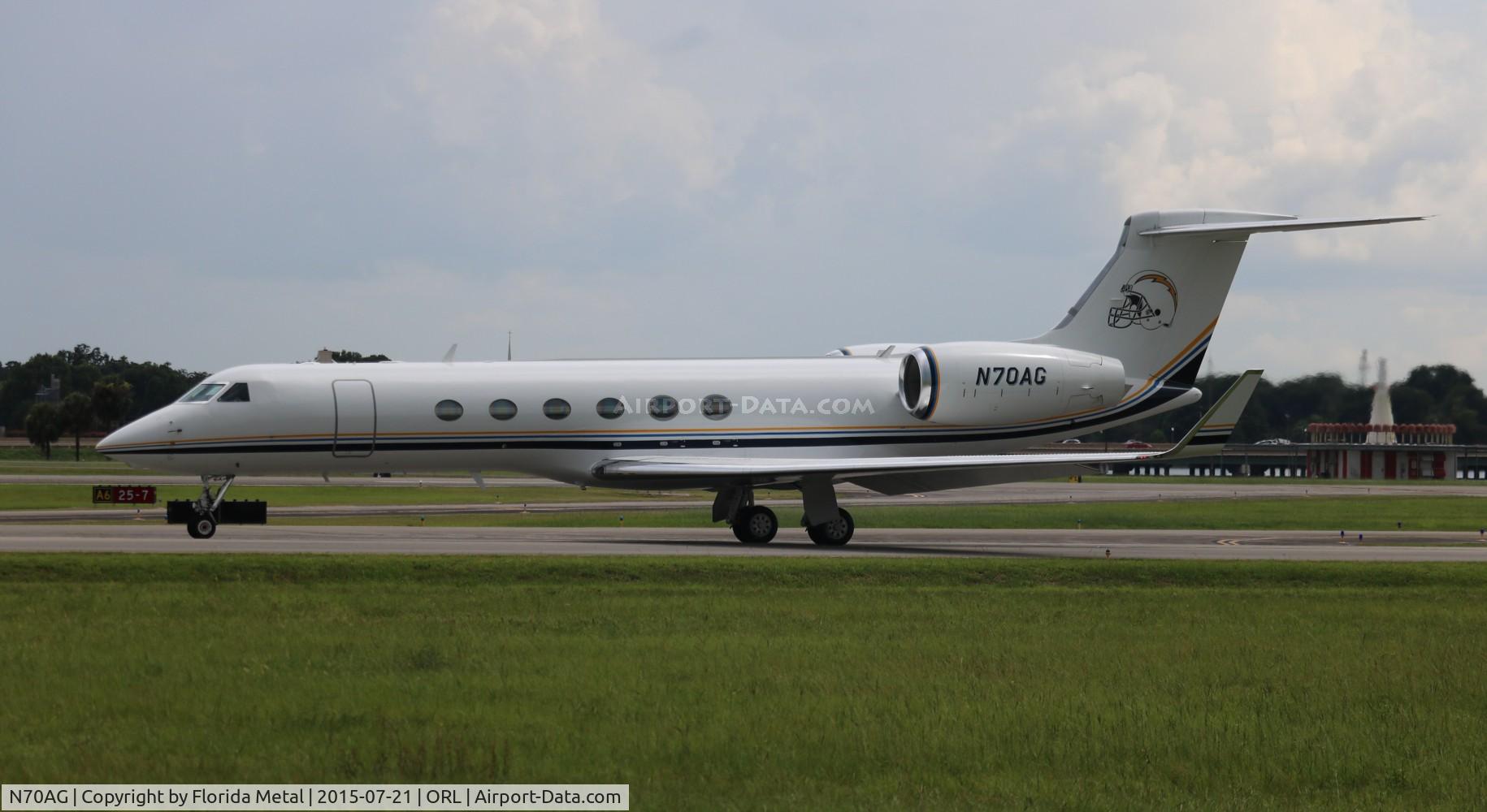 N70AG, 1997 Gulfstream Aerospace G-V C/N 522, San Diego Chargers