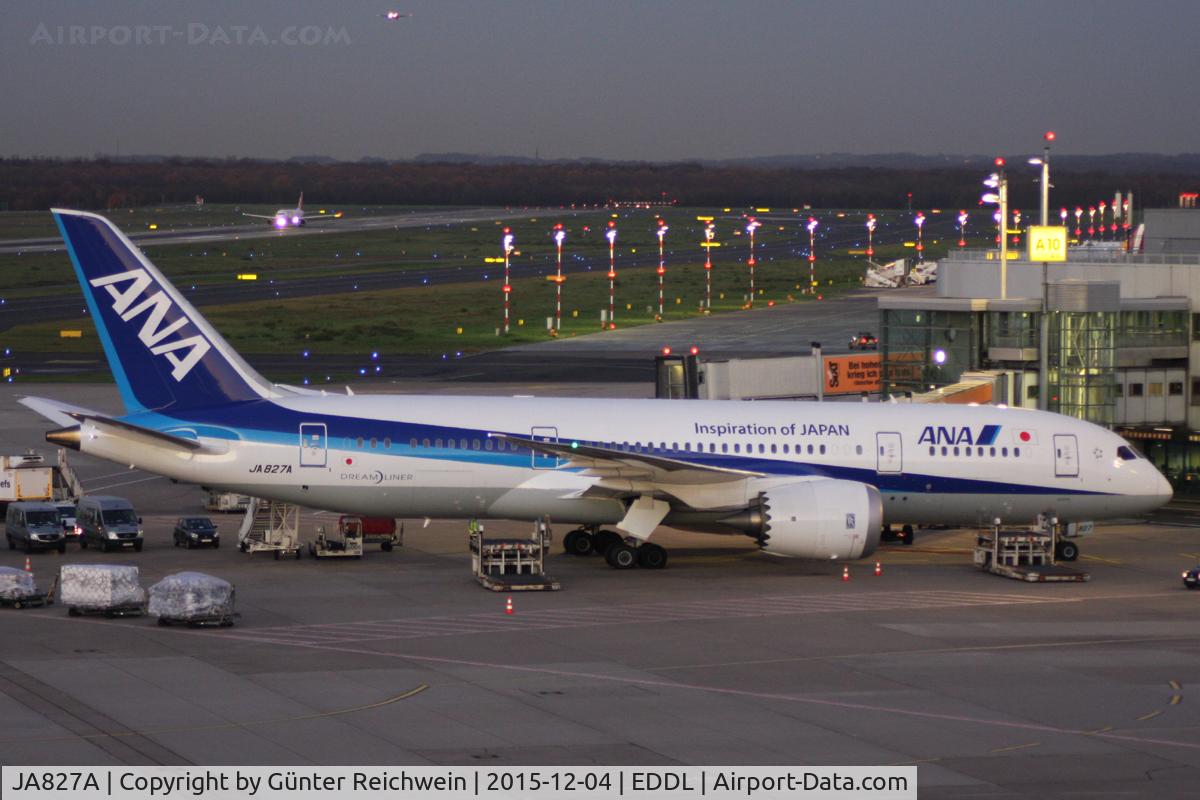 JA827A, 2013 Boeing 787-8 Dreamliner C/N 34509, At Terminal A gate