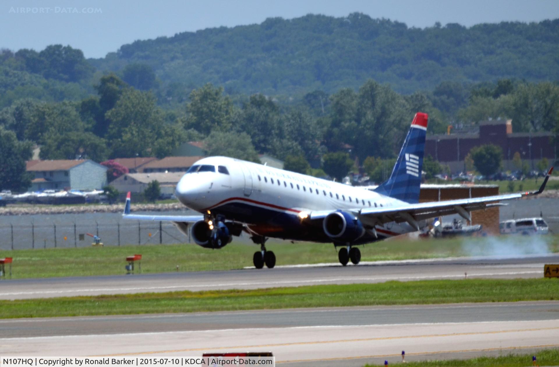 N107HQ, 2007 Embraer 175LR (ERJ-170-200LR) C/N 17000165, Landing National