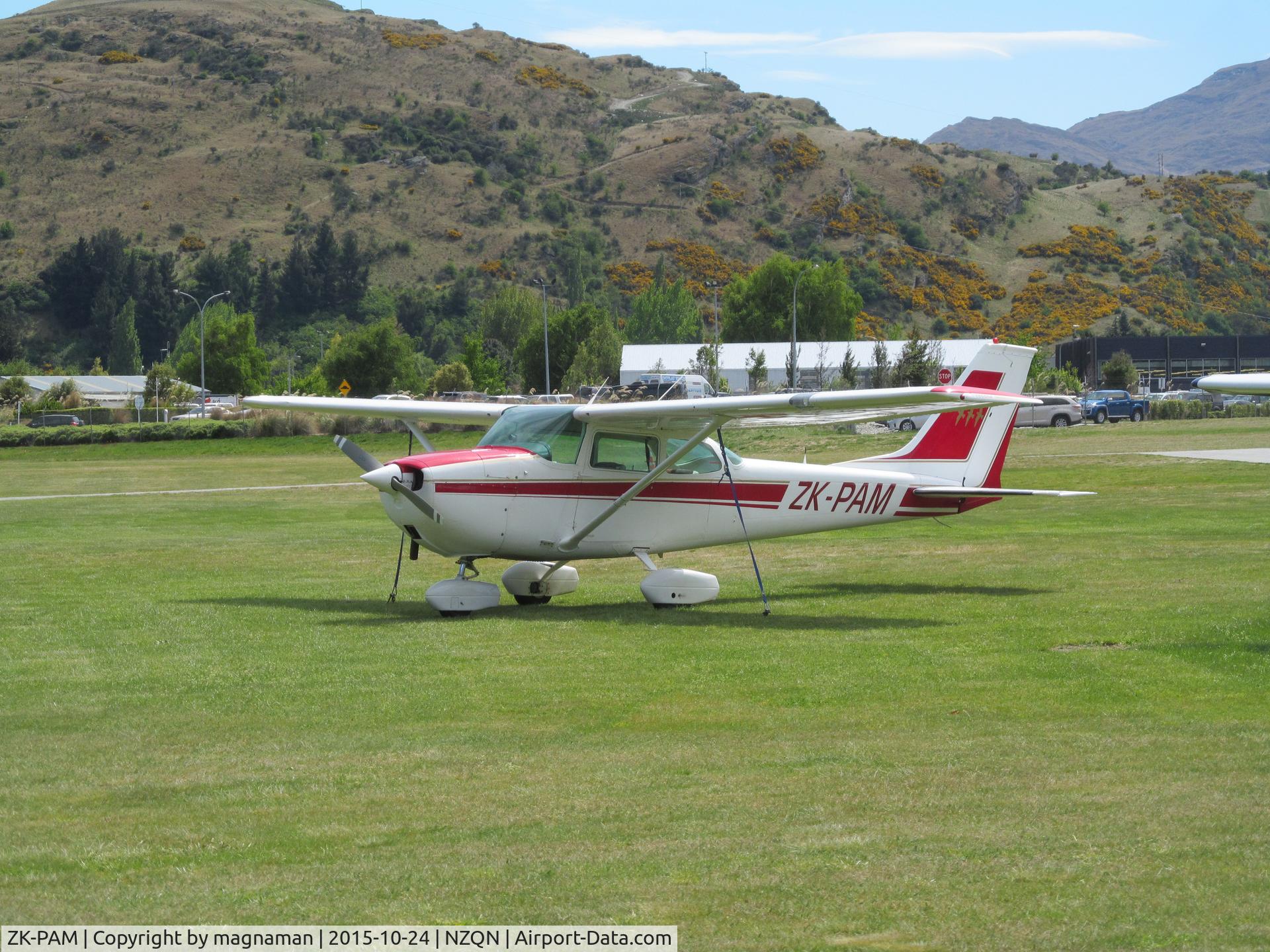 ZK-PAM, 1969 Cessna 172K Skyhawk C/N 17258484, ON grass area at queenstown