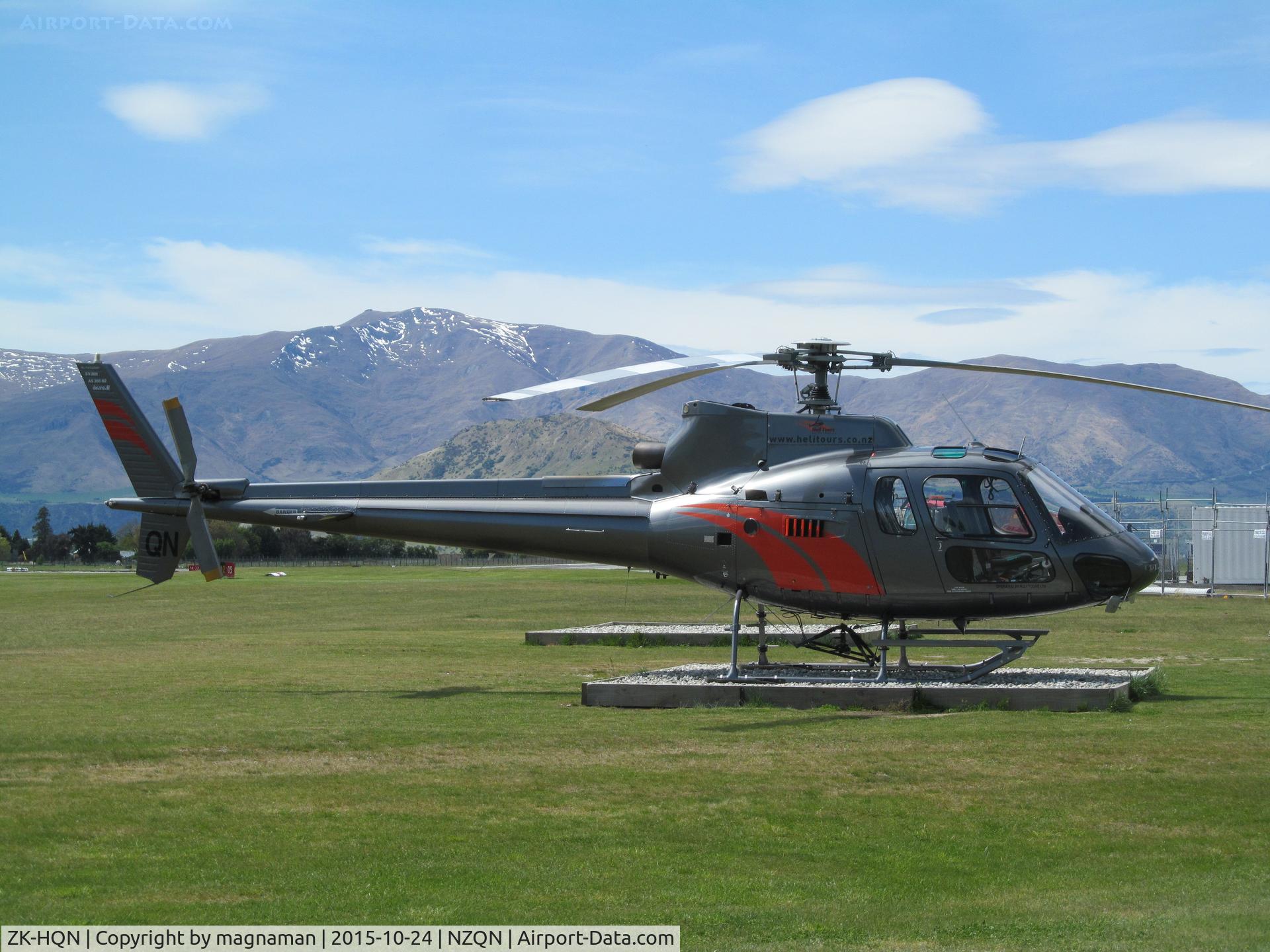 ZK-HQN, Aerospatiale AS-350BA Ecureuil C/N 1807, Based at QN hence the reggie