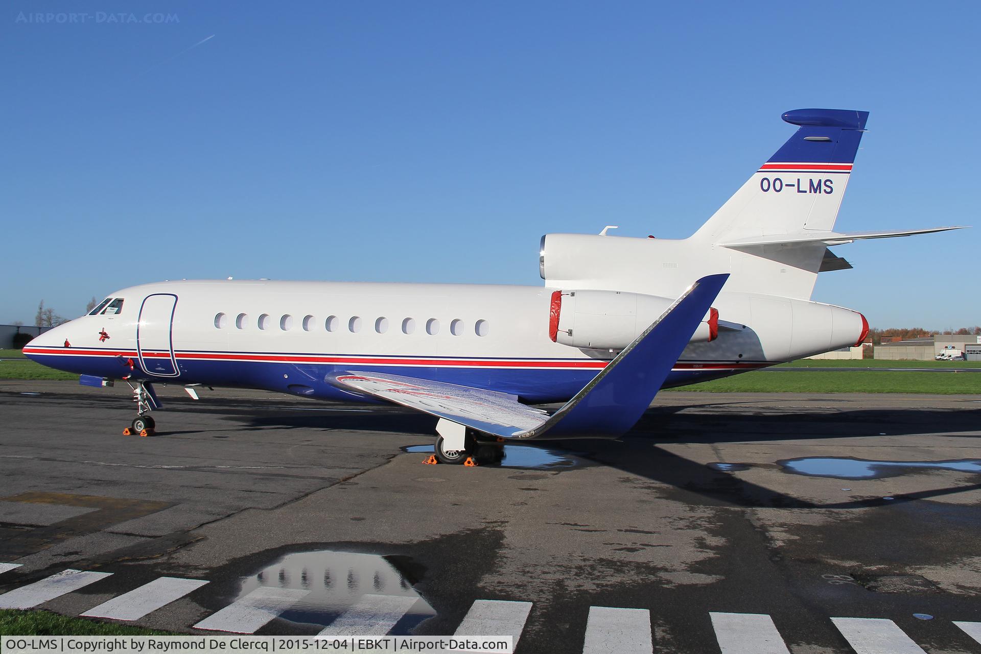 OO-LMS, 2014 Dassault Falcon 900LX C/N 285, Parked at Wevelgem.