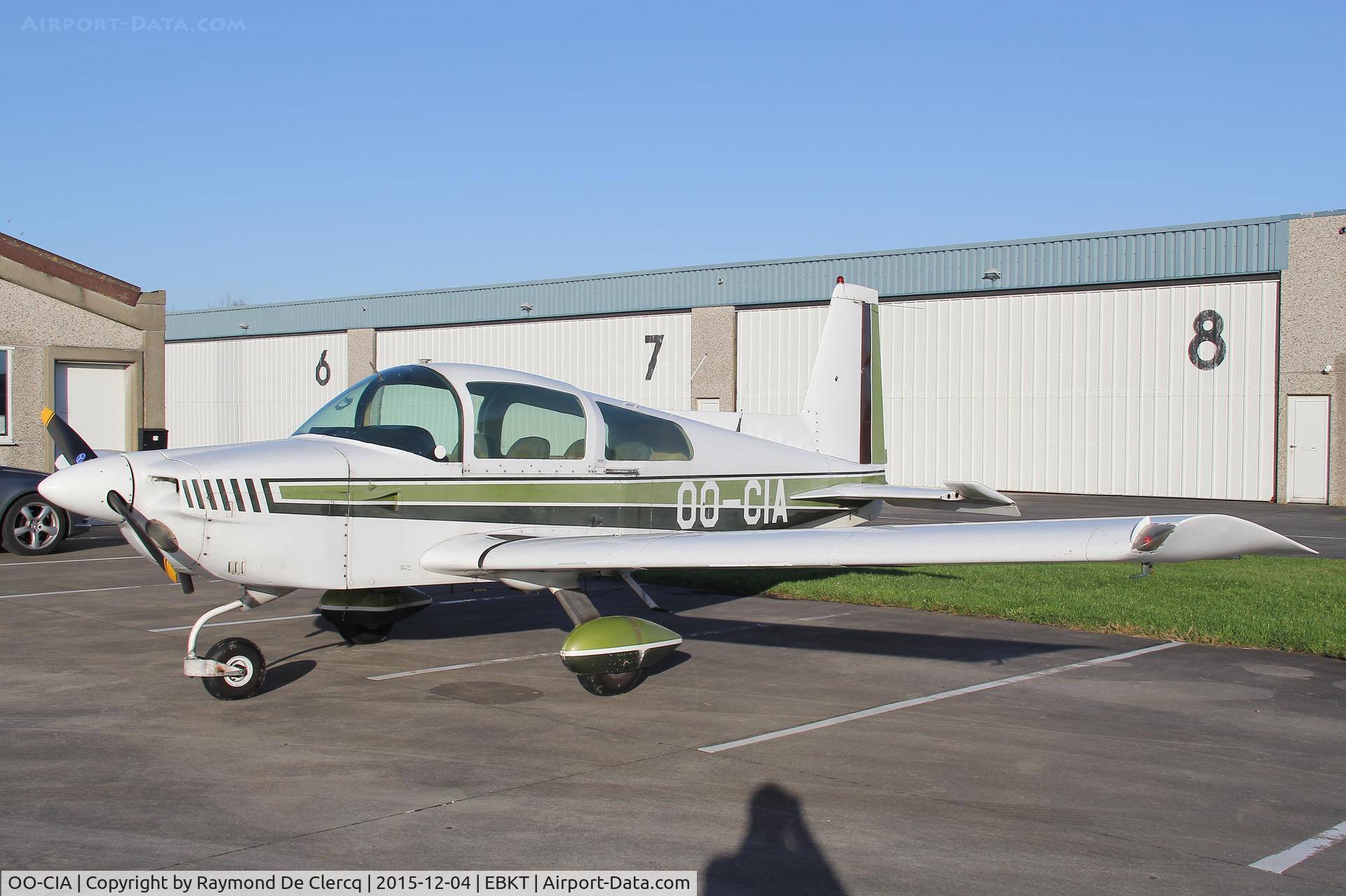 OO-CIA, 1975 Grumman American AA-5 Traveler Traveler C/N AA5-0705, Parked at Wevelgem.