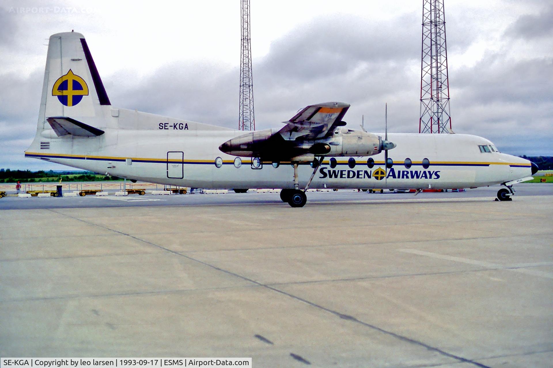 SE-KGA, 1967 Fairchild Hiller FH-227B C/N 529, Malmoe 17.9.93