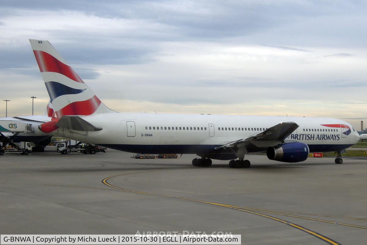 G-BNWA, 1989 Boeing 767-336 C/N 24333, At Heathrow