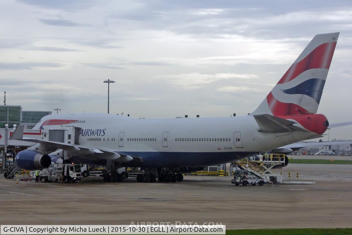G-CIVA, 1993 Boeing 747-436 C/N 27092, At Heathrow