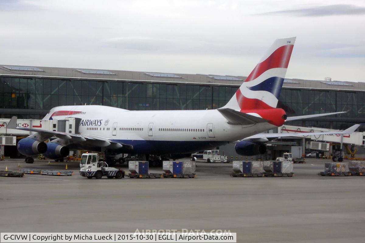 G-CIVW, 1998 Boeing 747-436 C/N 25822, At Heathrow