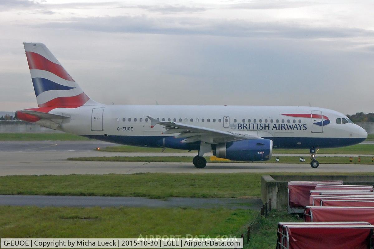 G-EUOE, 2001 Airbus A319-131 C/N 1574, At Heathrow
