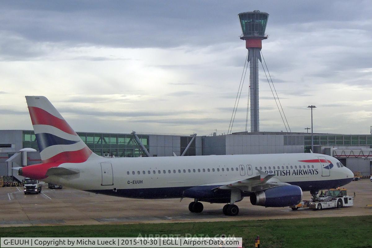 G-EUUH, 2002 Airbus A320-232 C/N 1665, At Heathrow