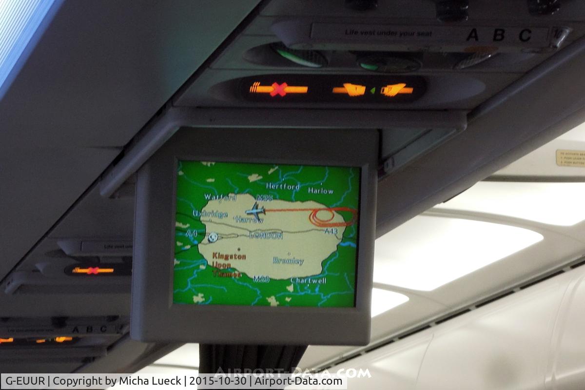 G-EUUR, 2003 Airbus A320-232 C/N 2040, The standard holding patterns on approach to Heathrow