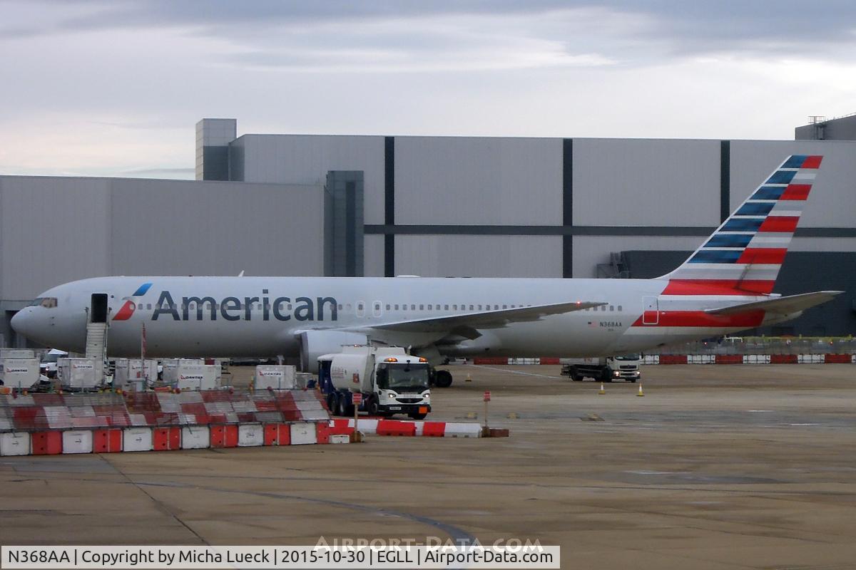 N368AA, 1991 Boeing 767-323 C/N 25195, At Heathrow