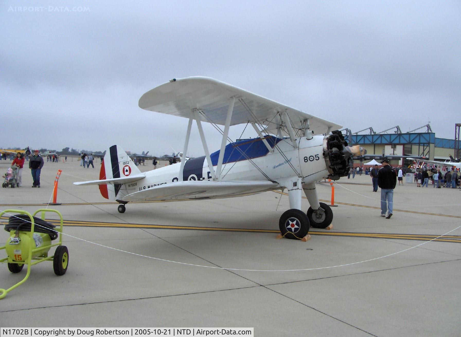 N1702B, 1942 Boeing PT-13D Kaydet (E75) C/N 75-5903, 1942 Boeing PT13-D Cont. W670 220 Hp, 'Ruthies Doll'