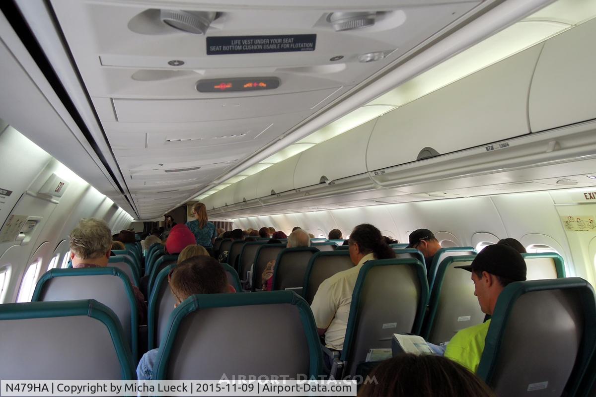 N479HA, 2001 Boeing 717-22A C/N 55124, The thinnest seats ever, but they work well for the short inter-island hops (HNL-KOA)