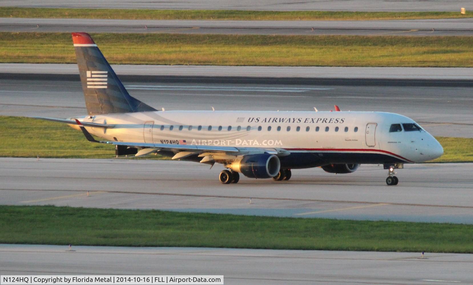 N124HQ, 2007 Embraer 175LR (ERJ-170-200LR) C/N 17000200, USAirways Express